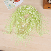 Women's lace fringed scarf, view 3 - MRSLM