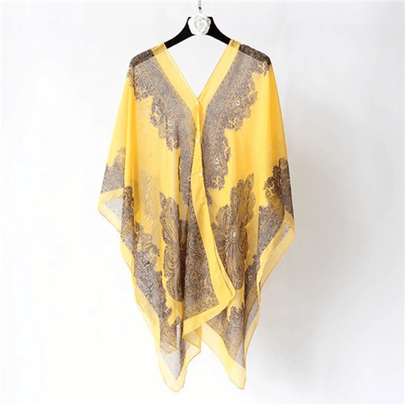 women's printed chiffon shawl - MRSLM
