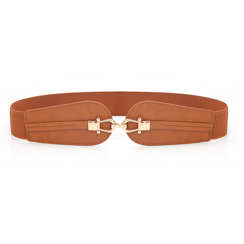 Women's elastic wide faux leather belt, view 7 - MRSLM