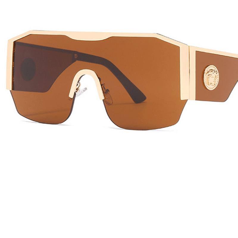 Metal half frame one piece sunglasses, view 9 - MRSLM