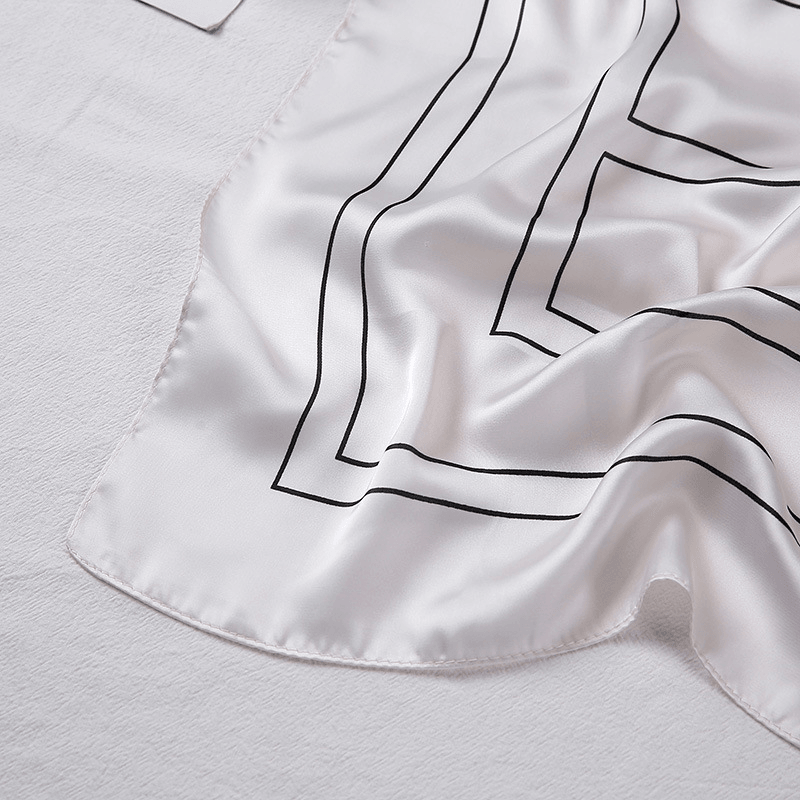 Imitation silk small square scarf, view 4 - MRSLM