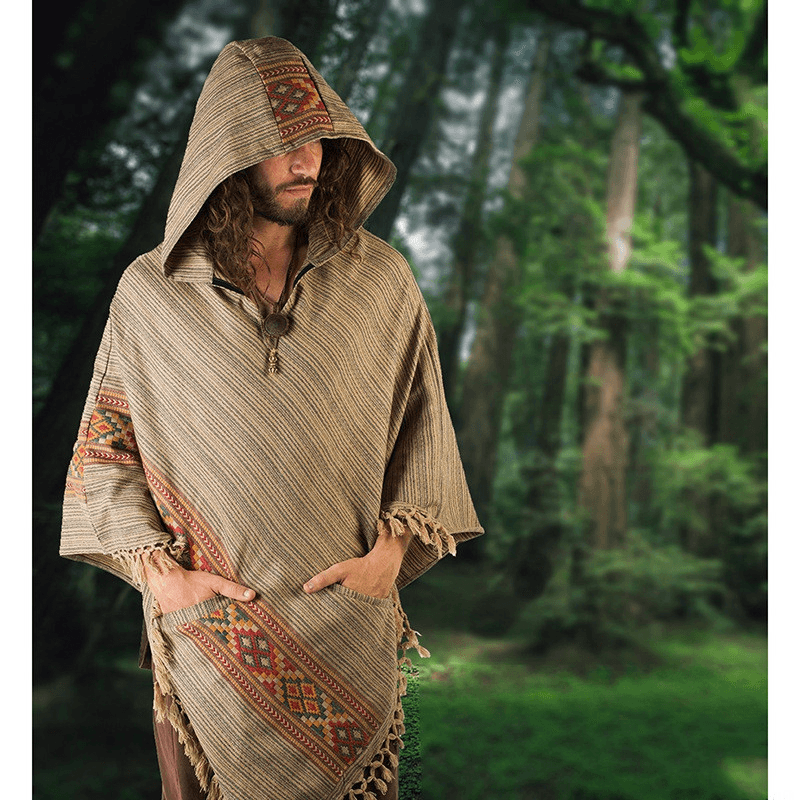 men's hooded cloak shawl, view 5 - MRSLM