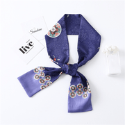narrow long silk scarf, view 7 - MRSLM