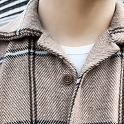 Men's retro woolen plaid coat, view 3 - MRSLM