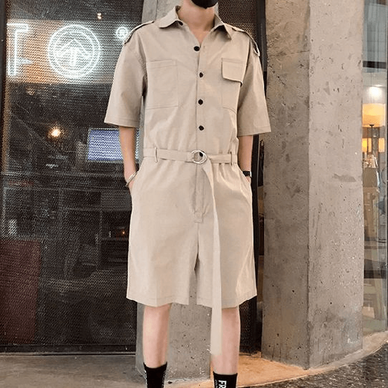 Men's belted romper jumpsuit, view 2 - MRSLM