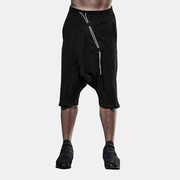 Men's army green cotton shorts, view 3 - MRSLM