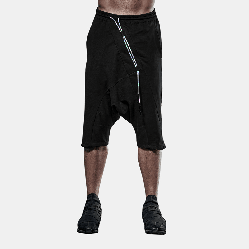 Men's army green cotton shorts, view 3 - MRSLM