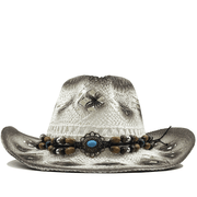 women's cowboy straw beach hat, view 2 - MRSLM
