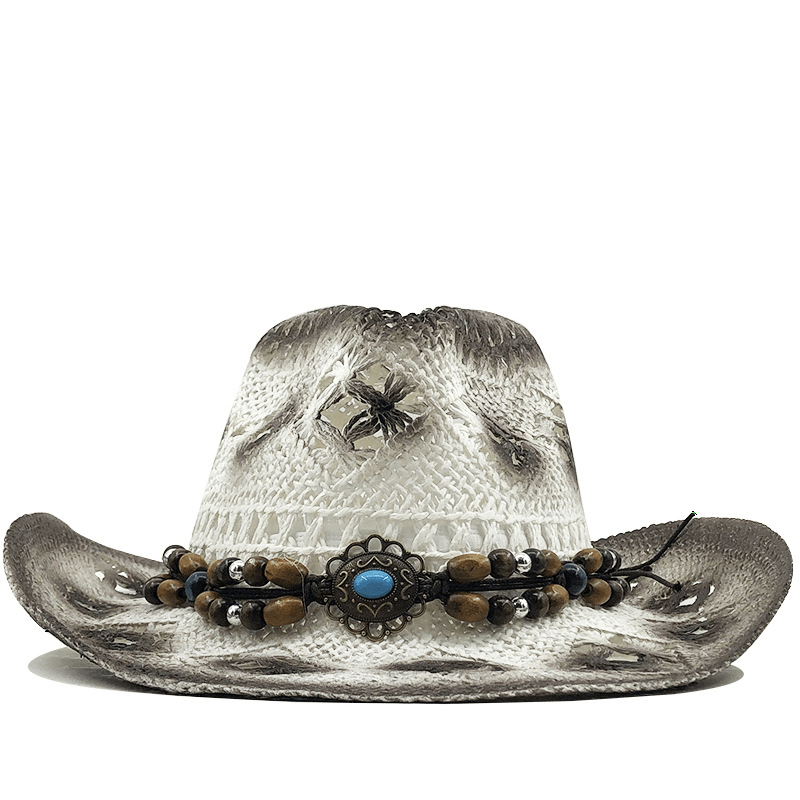 women's cowboy straw beach hat, view 2 - MRSLM