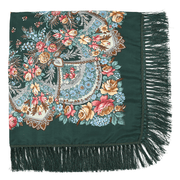 Printed fringed square shawl, view 18 - MRSLM