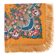 Printed fringed square shawl, view 11 - MRSLM