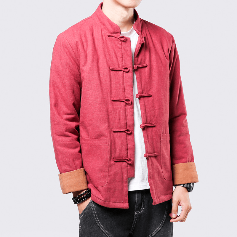 Fashionable and Simple Men's Disc Button Padded Jacket