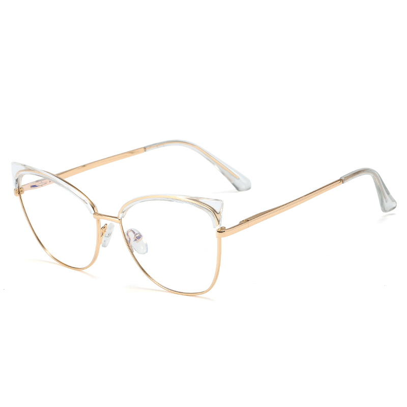 Women's Metal Flat Mirror Anti-Blue Light Glasses