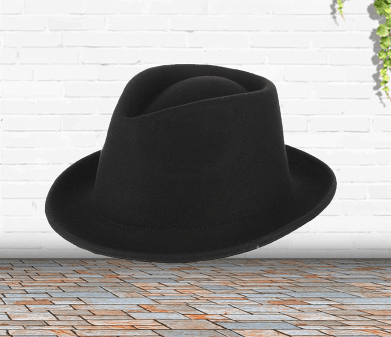 Men's wool curled jazz top hat, view 2 - MRSLM
