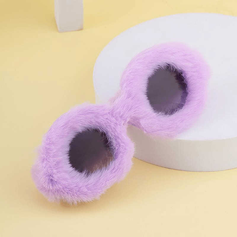 Fashion round Frame Plush Full Coverage Sunglasses for Women