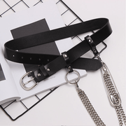 black chain belt with ring, view 5 - MRSLM