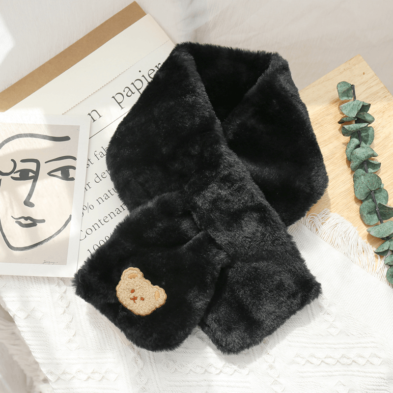 plush bear scarf, view 11 - MRSLM