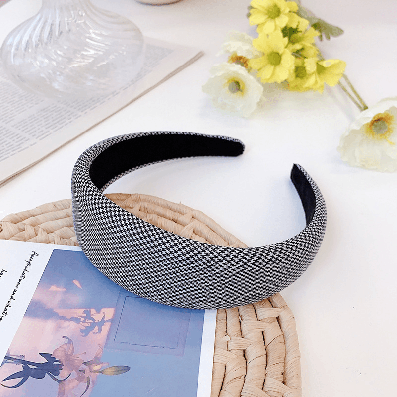 houndstooth wide edge headband, view 4 - MRSLM
