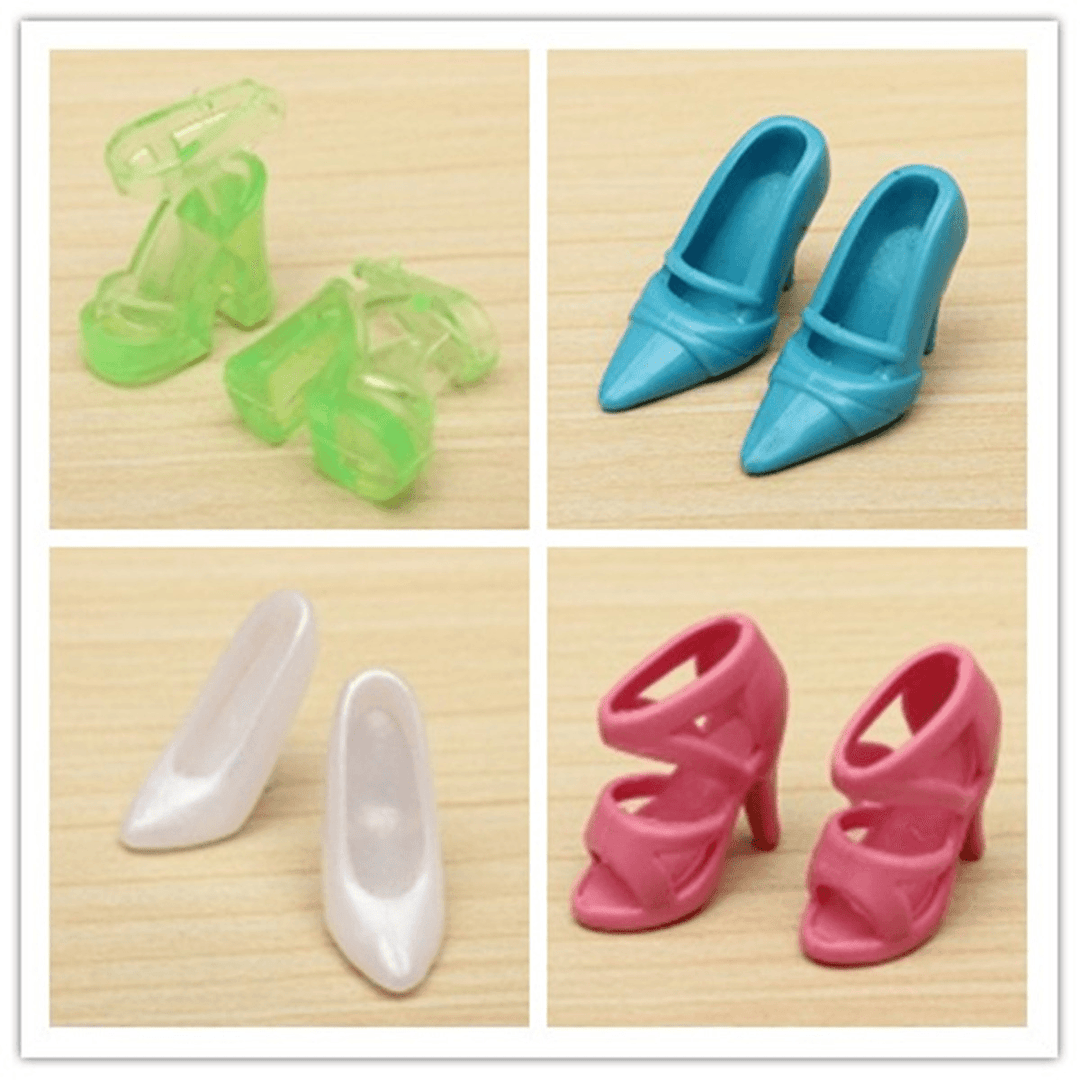 40 Pairs Different High Heel Shoes Boots Accessories Doll House - MRSLM