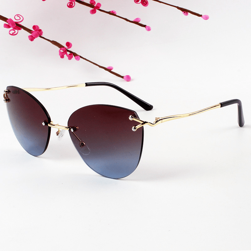 cat eye frameless sunglasses, view 6 - MRSLM