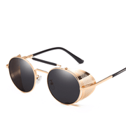 Round retro steampunk sunglasses, view 3 - MRSLM