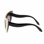 women's purple cat-eye rhinestone sunglasses, view 4 - MRSLM