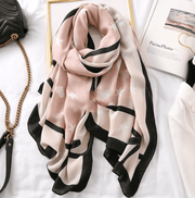 Cotton leopard print long scarf, view 9 - MRSLM