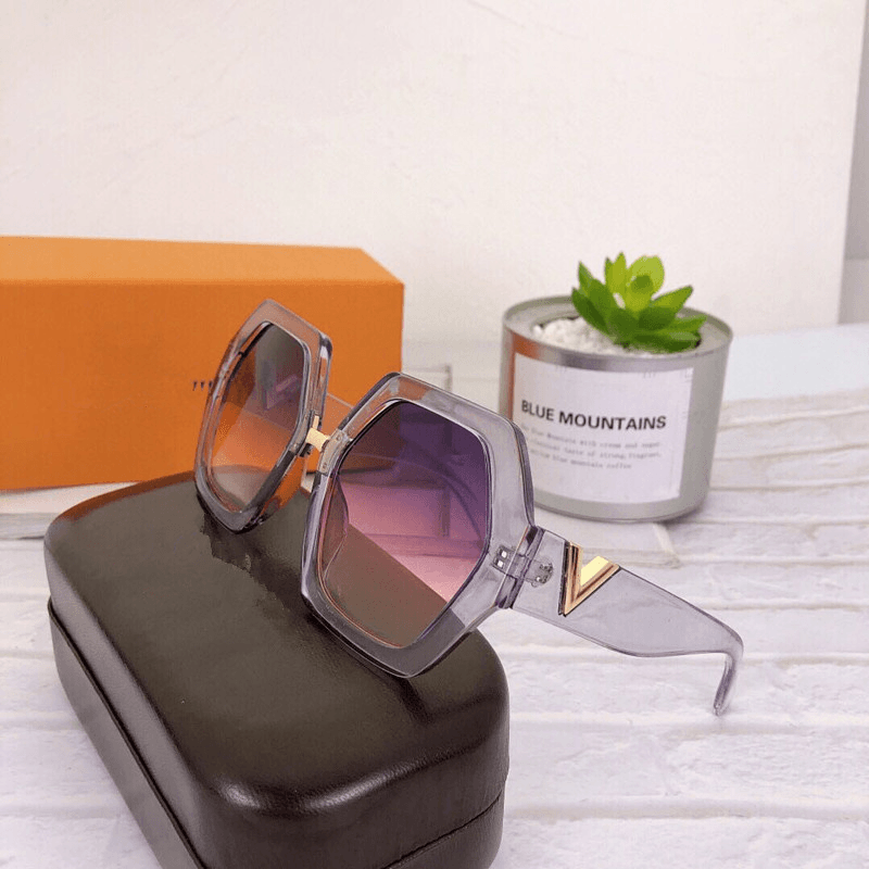 Polygonal big frame metal sunglasses, view 6 - MRSLM