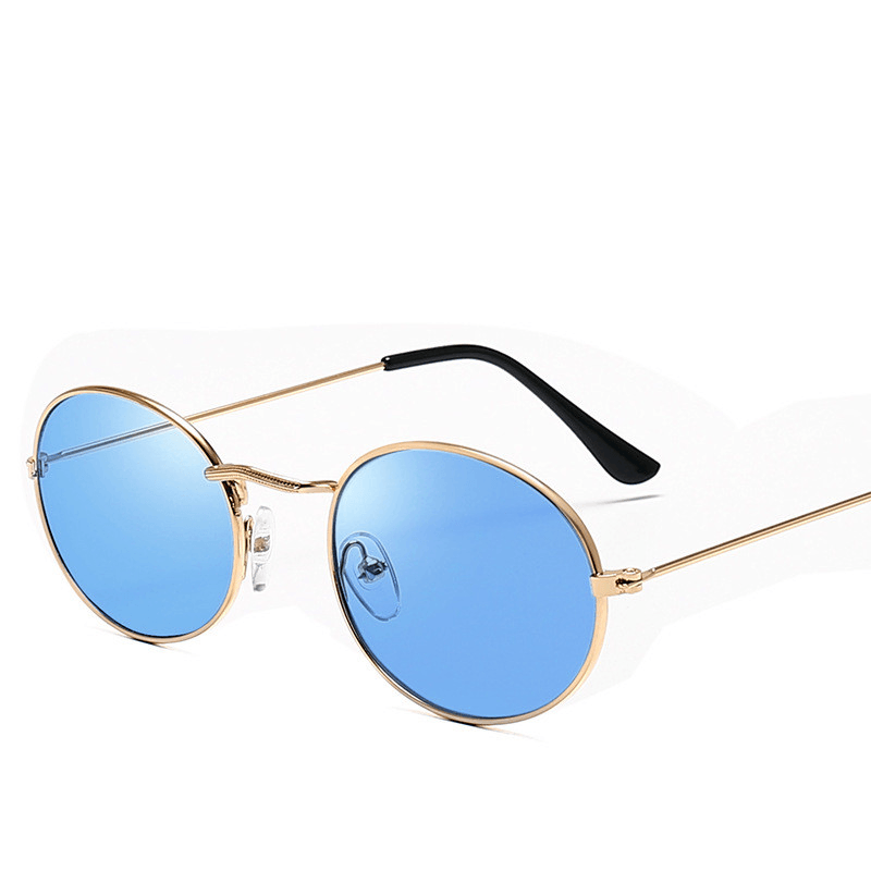 Retro round metal frame sunglasses, view 8 - MRSLM
