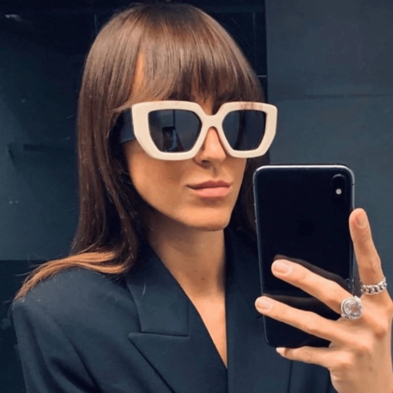 retro polygon contrast sunglasses - MRSLM
