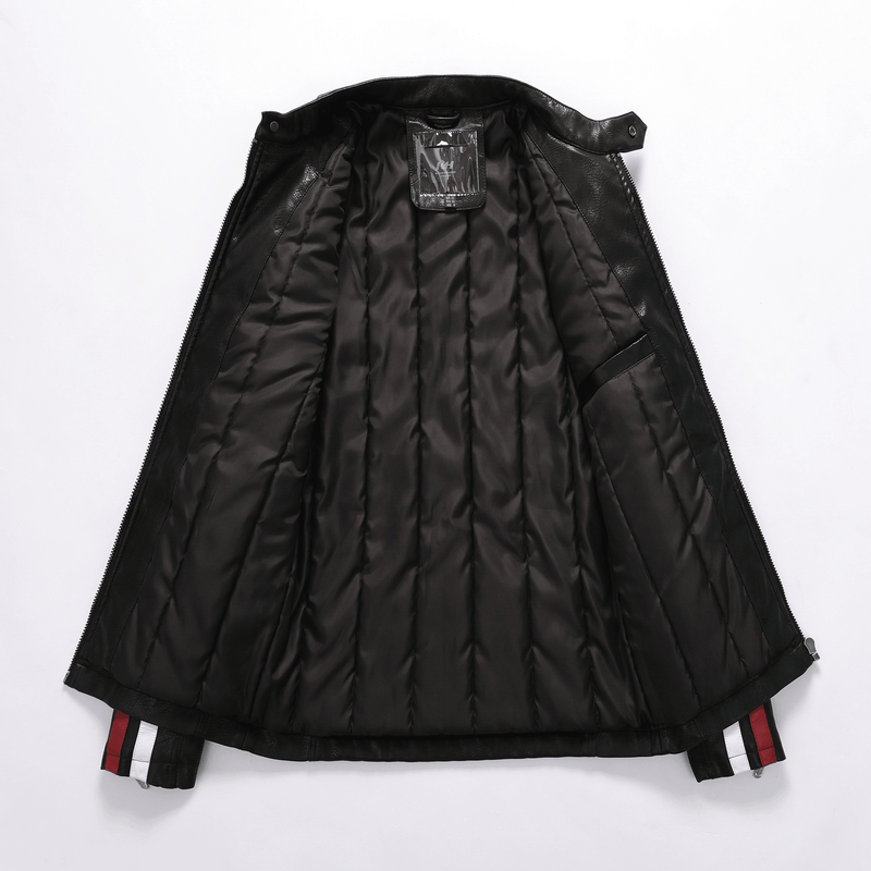Men's PU leather motorcycle jacket, view 5 - MRSLM