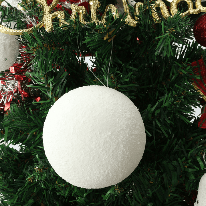 6Pcs 6/8/10Cm Christmas Snowball Balls Party Ornaments Bauble Xmas Tree Decorations - MRSLM