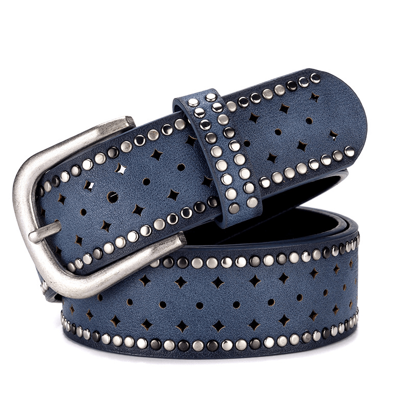 Rhinestone Rivet Alloy Pin Bucklea Fshion Casual with Jeans Belt - MRSLM