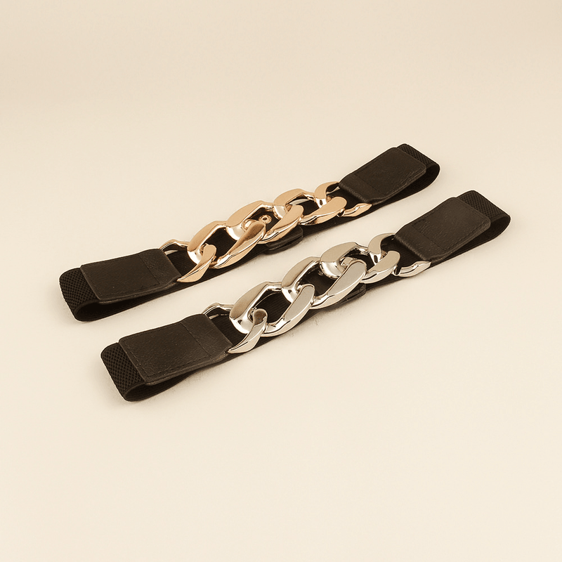 Women's gold silver waist belt, view 5 - MRSLM