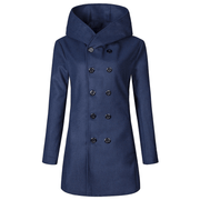 Men's slim-fit hooded woolen coat, view 5 - MRSLM