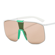 Large one-piece metal frame sunglasses, view 3 - MRSLM
