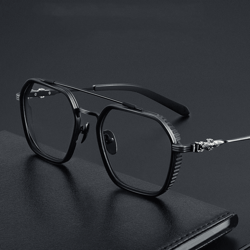 retro double beam glasses frame, view 3 - MRSLM