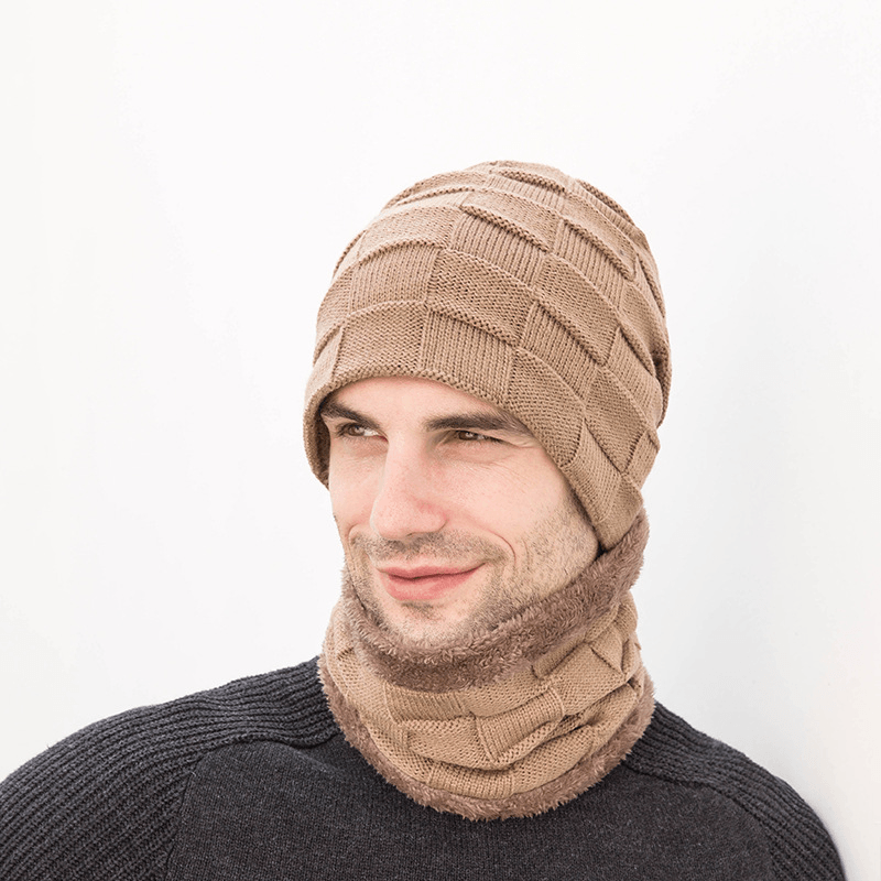 men's knit hat and scarf set, view 5 - MRSLM