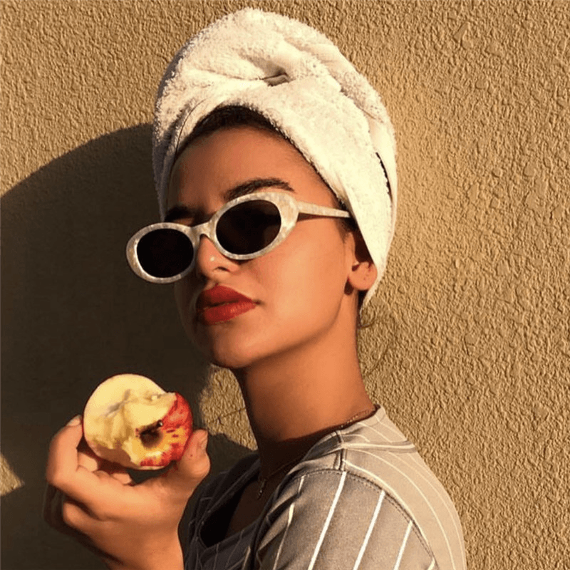 retro oval sunglasses for women, view 4 - MRSLM