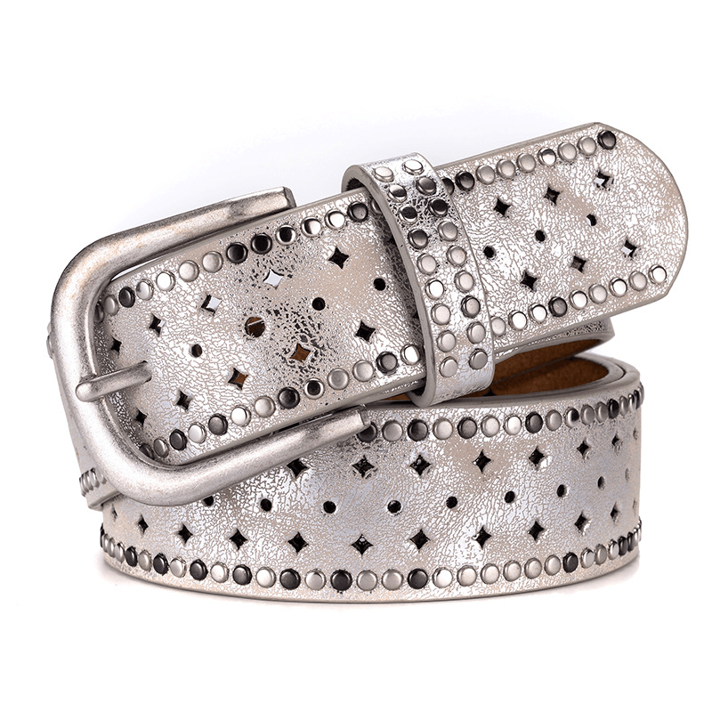 Women's casual PU belt with oval buckle, view 6 - MRSLM