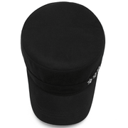 cotton flat top military style peaked cap, view 5 - MRSLM