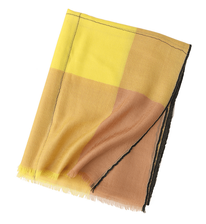 Multicolor plaid long scarf, view 7 - MRSLM