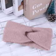 wide cross knitted bowknot headband, view 4 - MRSLM