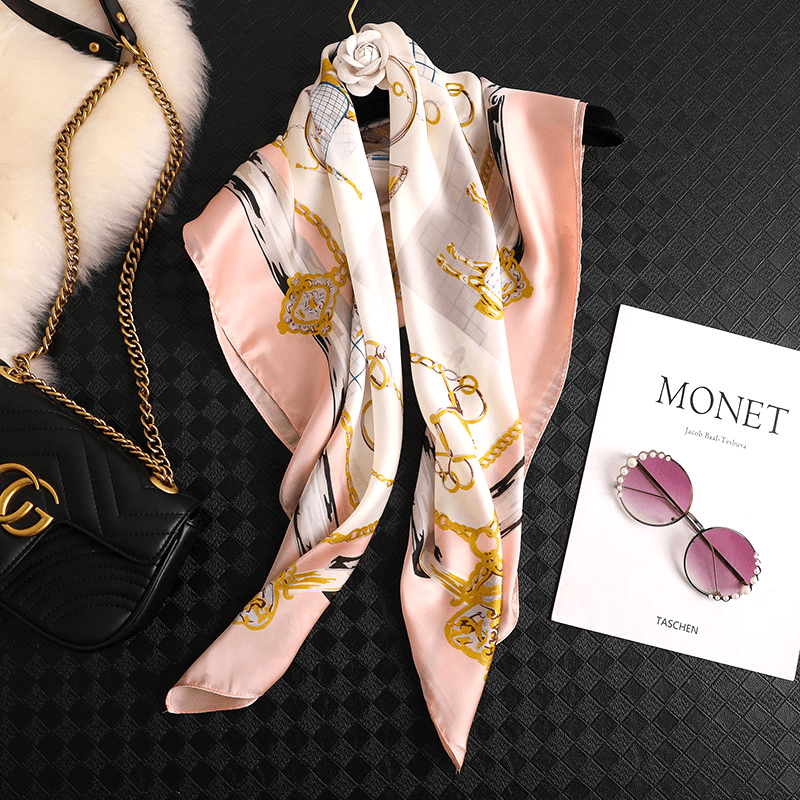 artificial silk sunshade square scarf - MRSLM
