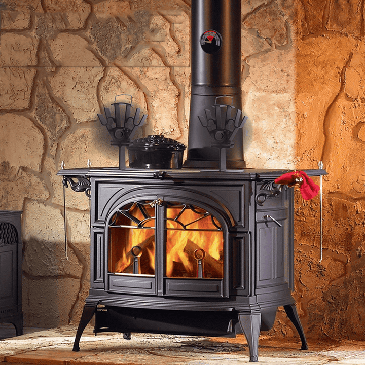 Ipree® 8.8Inch 5 Blades Fireplace Fan Wood Burner Stove Thermal Heat Power Fan - MRSLM