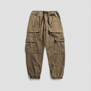 men's multi-pocket drawstring overalls, view 3 - MRSLM