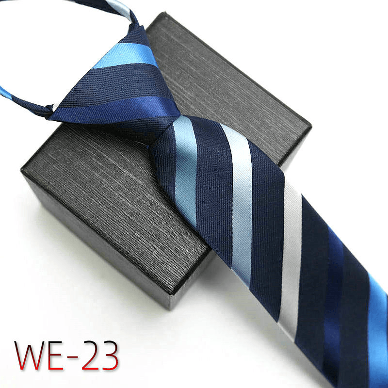 Men's striped polyester silk tie, view 23 - MRSLM