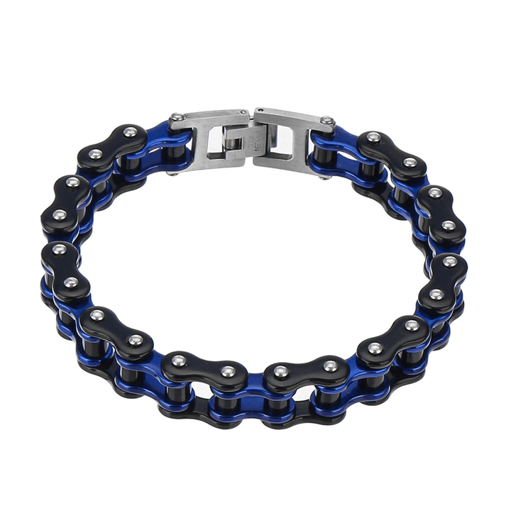 Men Stainless Steel Bracelet Bangle Motorcycle Bike Link Chain Jewelry Gifts - MRSLM