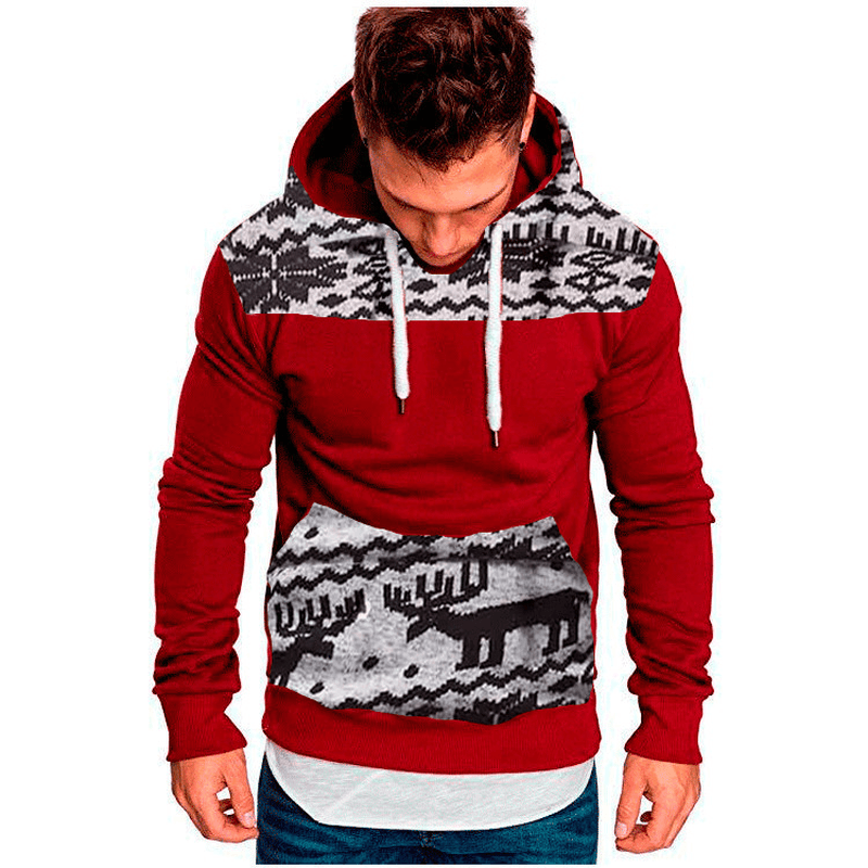 christmas fawn hooded slim sweatshirt, view 4 - MRSLM