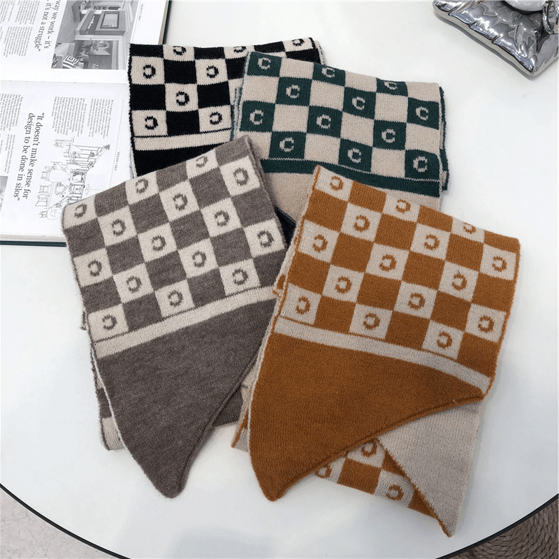 letter knit warm scarf, view 5 - MRSLM